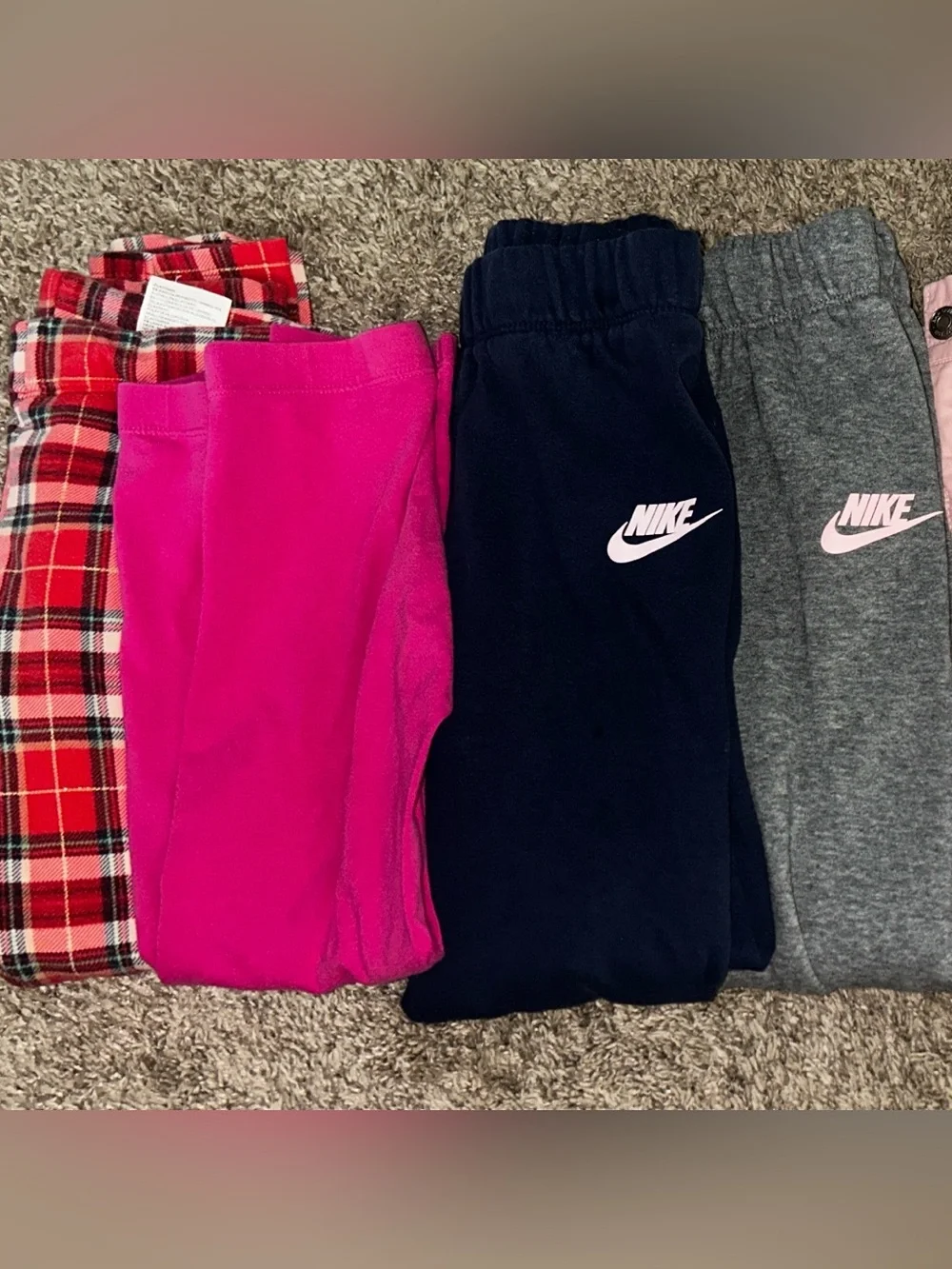 Nike Kids Navy Sweatpants with Light Pink Logo Bundle